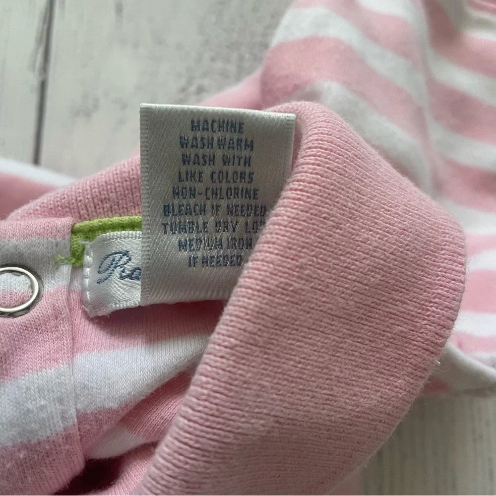 Ralph Lauren Pink & White Striped Footed Romper size 3 months